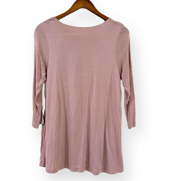 J. Jill Pure Jill Supersoft 3/4 Sleeve Elliptical Tee Womens Size S Mauve Pink - Picture 7 of 10
